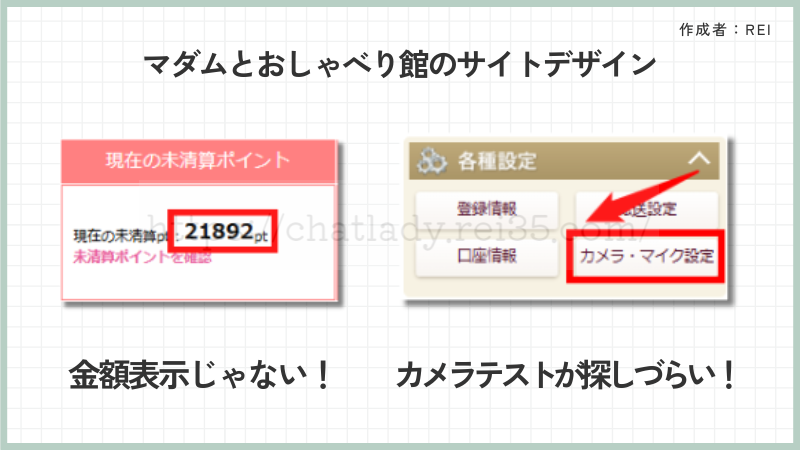 マダムとおしゃべり館のサイトデザインの写真