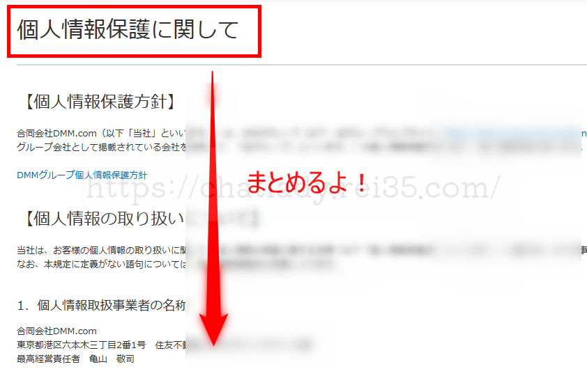 FANZAの個人保護についての写真