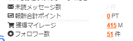 マダムライブのポイント表示の写真