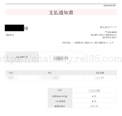 FANZAチャットレディの確定申告の書類